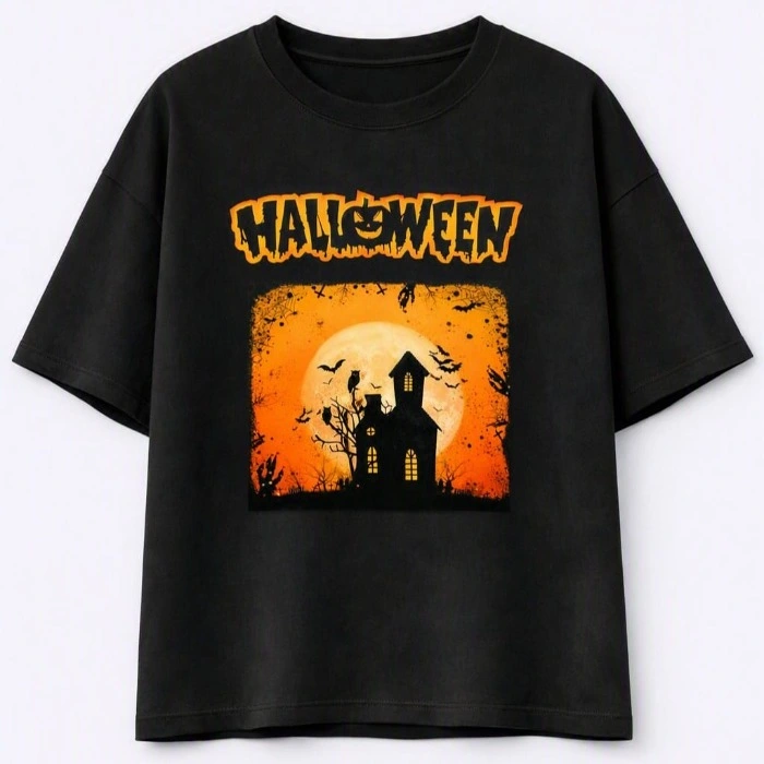 Oversized Tshirt With Halloween Theme Tdo012